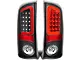 Red C-Bar LED Tail Lights; Black Housing; Clear Lens (02-06 RAM 1500)