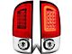 Red C-Bar LED Tail Lights; Chrome Housing; Red Lens (02-06 RAM 1500)
