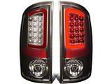 Red C-Bar LED Tail Lights; Chrome Housing; Smoked Lens (02-06 RAM 1500)