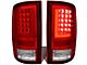 Red L-Bar LED Tail Lights; Chrome Housing; Red Lens (09-18 RAM 1500 w/ Factory Halogen Tail Lights)