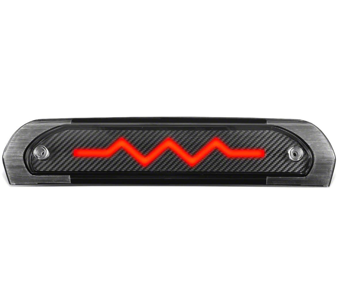 Carbon Fiber Look Sequential Arrow LED Third Tail Brake Light Compatible with Silverado Sierra 1500 2500 3500 HD 99-07 : Auto Dynasty Carbon Fiber Look Sequential Heartbeat