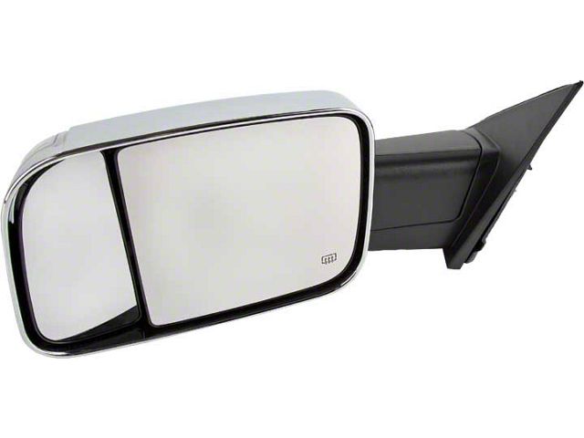 Replacement Side Mirror; Driver Side; Chrome (19-24 RAM 1500 w/ Towing Package, w/o Blind Spot Detection)