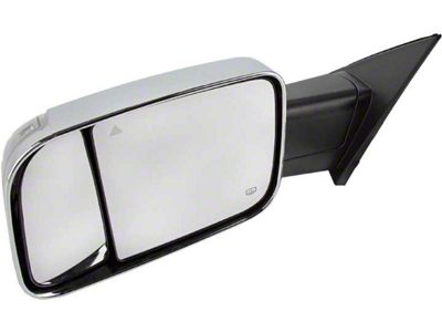 Replacement Side Mirror; Driver Side; Chrome (19-25 RAM 1500 w/ Towing Package & Blind Spot Detection)