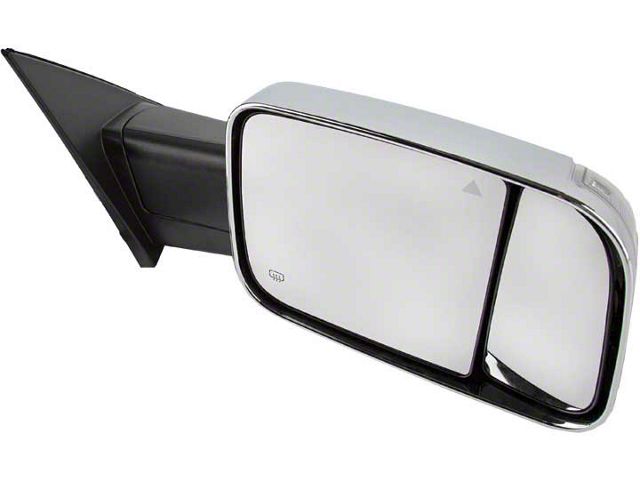 Replacement Side Mirror; Passenger Side; Chrome (19-24 RAM 1500 w/ Towing Package, w/ Blind Spot Detection)