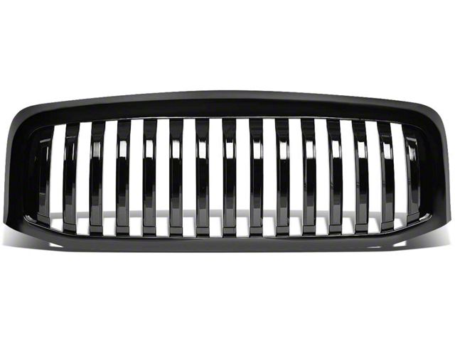 Vertical Style Upper Replacement Grille; Black (06-08 RAM 1500)