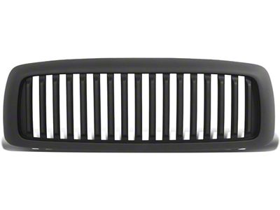 Vertical Style Upper Replacement Grille; Matte Black (02-05 RAM 1500)
