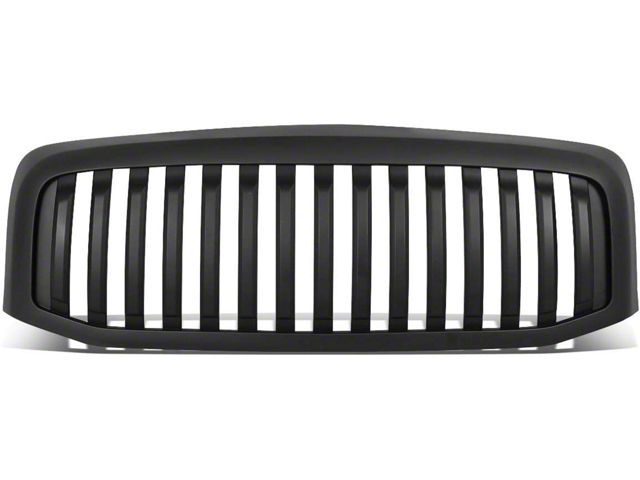 Vertical Style Upper Replacement Grille; Matte Black (06-08 RAM 1500)