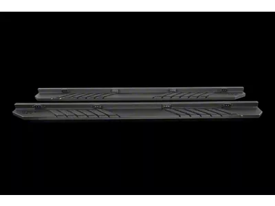 Attica 4x4 Frontier Series Side Step Bars with Step Lights; Textured Black (10-25 RAM 3500 Crew Cab)