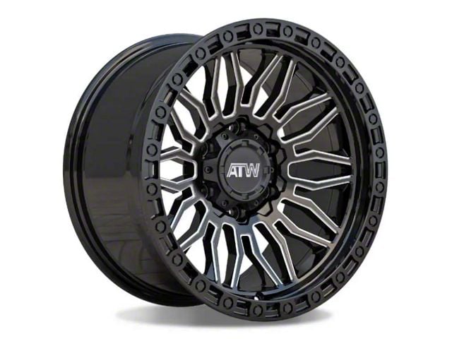 ATW Off-Road Wheels Nile Gloss Black with Milled Spokes 6-Lug Wheel; 20x10; -18mm Offset (04-08 F-150)