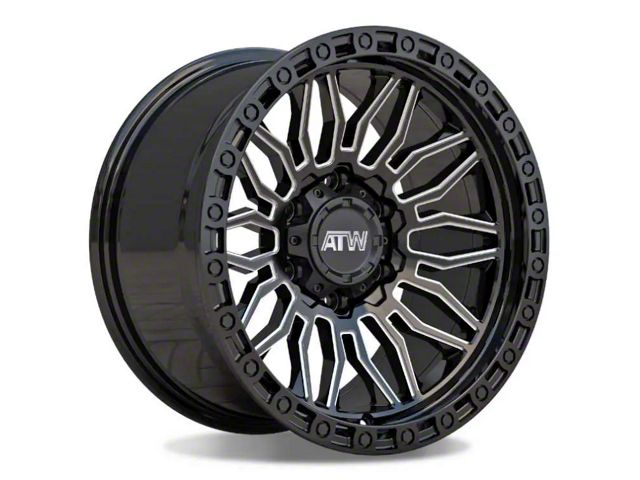ATW Off-Road Wheels Nile Gloss Black with Milled Spokes 6-Lug Wheel; 20x10; -18mm Offset (07-13 Sierra 1500)