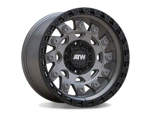 ATW Off-Road Wheels Congo Sand Gunmetal with Black Lip 8-Lug Wheel; 20x10; -18mm Offset (10-18 RAM 3500 SRW)