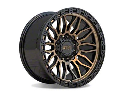 ATW Off-Road Wheels Nile Satin Black with Machined Bronze Face 6-Lug Wheel; 17x9; -12mm Offset (14-18 Silverado 1500)