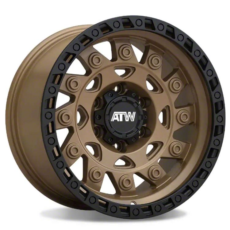 ATW Off-Road Wheels Congo Satin Sand Bronze with Black Lip 6-Lug Wheel; 20×10; -18mm Offset (15-20 F-150)