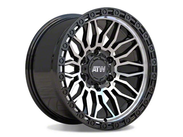 ATW Off-Road Wheels Nile Gloss Black with Machined Face 6-Lug Wheel; 20x10; -18mm Offset (15-20 Yukon)