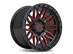 ATW Off-Road Wheels Nile Gloss Black with Red Milled Spokes 6-Lug Wheel; 20x9; 10mm Offset (22-26 Frontier)