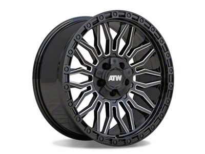 ATW Off-Road Wheels Nile Gloss Black with Milled Spokes 5-Lug Wheel; 20x10; -18mm Offset (09-18 RAM 1500)
