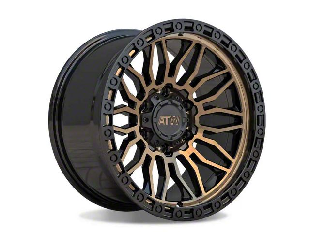 ATW Off-Road Wheels Nile Satin Black with Machined Bronze Face 6-Lug Wheel; 20x10; -18mm Offset (19-23 Ranger)