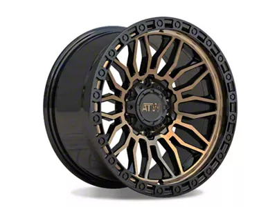 ATW Off-Road Wheels Nile Satin Black with Machined Bronze Face 6-Lug Wheel; 20x10; -18mm Offset (19-25 Sierra 1500)