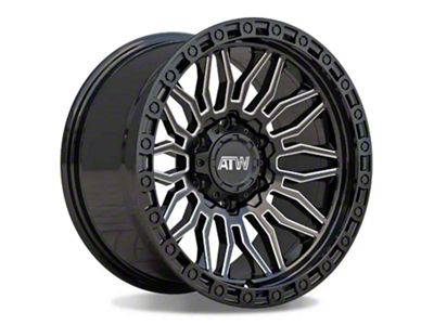 ATW Off-Road Wheels Nile Gloss Black with Milled Spokes 6-Lug Wheel; 20x9; 10mm Offset (19-24 Silverado 1500)