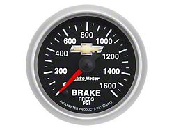 Auto Meter Brake Pressure Gauge with Chevy Gold Bowtie Logo; Digital Stepper Motor (Universal; Some Adaptation May Be Required)