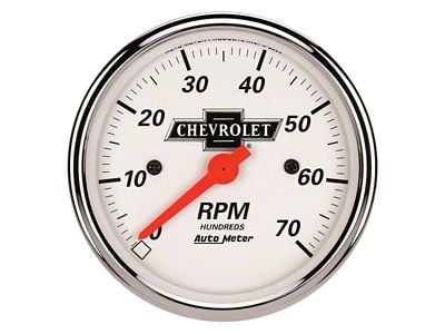 Auto Meter In-Dash Tachometer Gauge with Chevrolet Heritage Bowtie Logo; Electrical (Universal; Some Adaptation May Be Required)