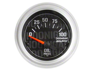 Auto Meter Oil Pressure Gauge with Hoonigan Logo; Electrical (Universal; Some Adaptation May Be Required)