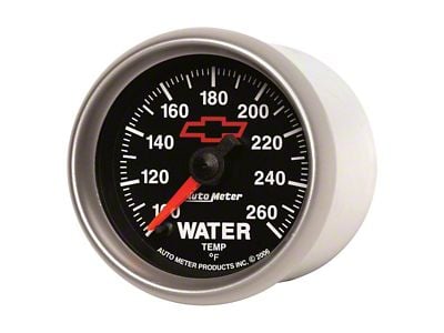 Auto Meter Water Temperature Gauge with Chevy Red Bowtie Logo; Digital Stepper Motor (Universal; Some Adaptation May Be Required)