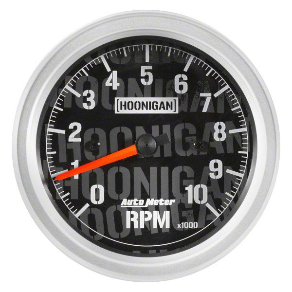 Auto Meter 3-3/8-Inch In-Dash Tachometer Gauge with Hoonigan Logo; Electrical (Universal; Some Adaptation May Be Required)