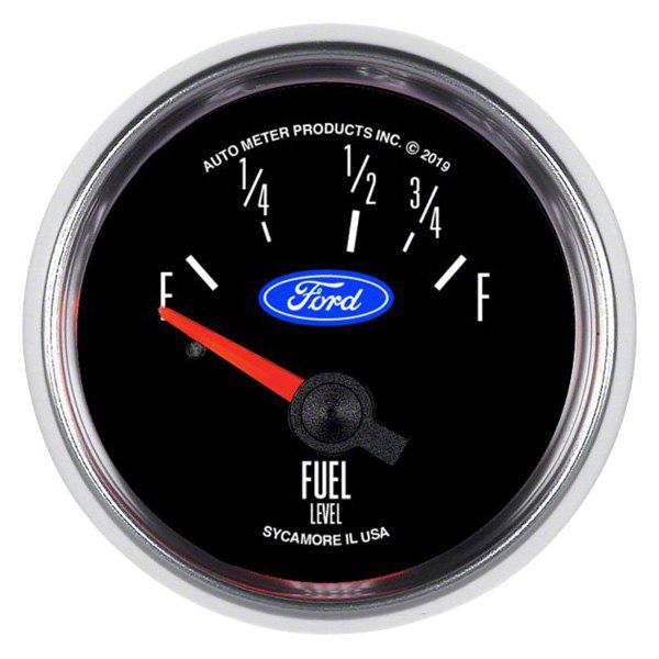 Auto Meter Fuel Level Gauge with Ford Logo; Electrical (Universal; Some Adaptation May Be Required)