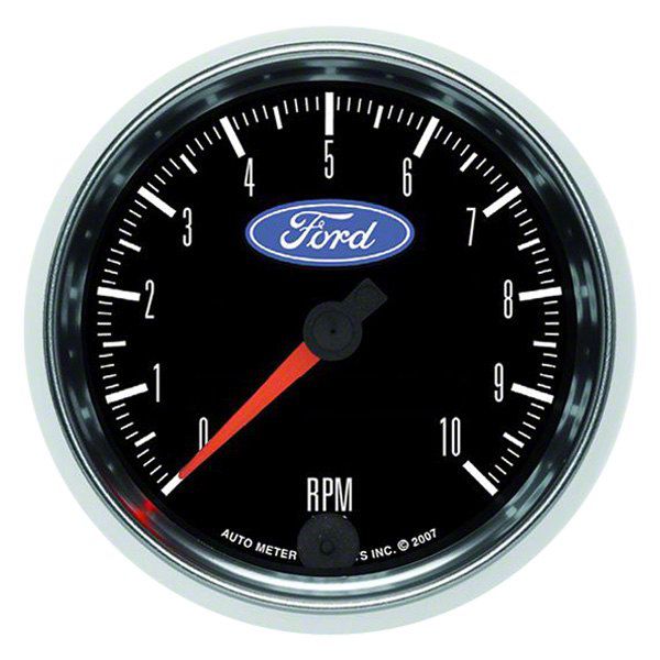 Auto Meter Tachometer Gauge with Ford Logo; Electrical (Universal; Some Adaptation May Be Required)
