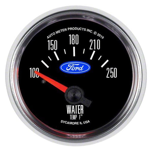 Auto Meter Water Temperature Gauge with Ford Logo; Electrical (Universal; Some Adaptation May Be Required)