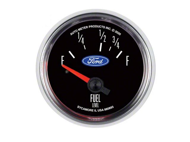 Auto Meter Fuel Level Gauge with Ford Logo; Electrical (Universal; Some Adaptation May Be Required)