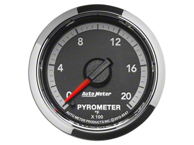 Auto Meter Gen 4 Dodge Factory Match Series 2-1/16-Inch Pyrometer Gauge; 0-2000 Fahrenheit (09-18 RAM 1500)