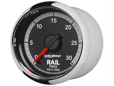 Auto Meter Gen 4 Dodge Factory Match Series 2-1/16-Inch Fuel Rail Pressure Gauge; 0-30K PSI; Digital Stepper Motor (10-18 RAM 3500)
