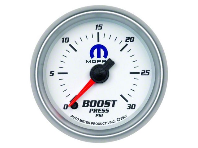 Auto Meter Boost Gauge with MOPAR Logo; Digital Stepper Motor (Universal; Some Adaptation May Be Required)