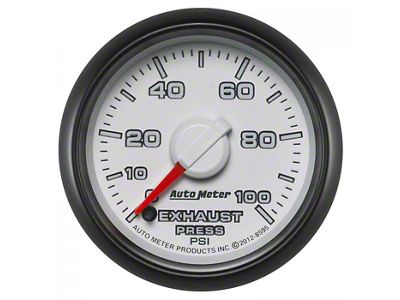 Auto Meter Gen 3 Dodge Factory Match Series 2-1/16-Inch Exhaust Pressure Gauge; 0-100 PSI (03-09 RAM 3500)
