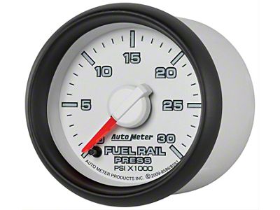 Auto Meter Gen 3 Dodge Factory Match Series 2-1/16-Inch Fuel Rail Pressure Gauge; 0-30K PSI; Digital Stepper Motor (07-09 6.7L RAM 3500)