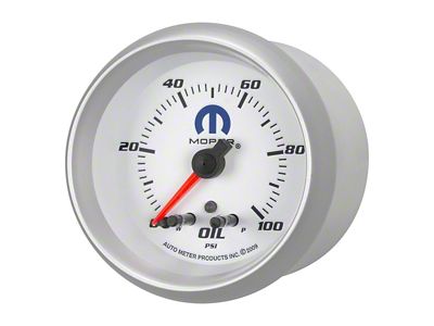 Auto Meter Oil Pressure Gauge with MOPAR Logo; Digital Stepper Motor (Universal; Some Adaptation May Be Required)