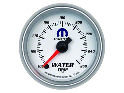 Auto Meter Water Temperature Gauge with MOPAR Logo; Digital Stepper Motor (Universal; Some Adaptation May Be Required)