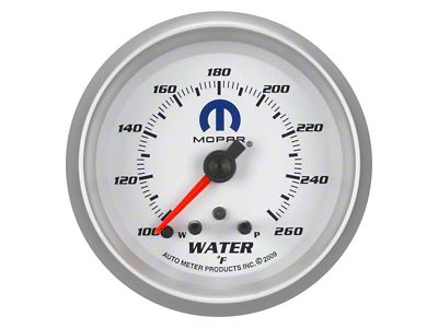 Auto Meter Water Temperature Gauge with MOPAR Logo; Digital Stepper Motor (Universal; Some Adaptation May Be Required)