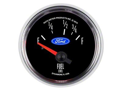 Auto Meter Fuel Level Gauge with Ford Logo; Electrical (Universal; Some Adaptation May Be Required)