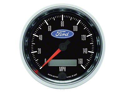 Auto Meter Speedometer Gauge with Ford Logo; Electrical (Universal; Some Adaptation May Be Required)