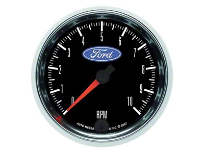 Auto Meter Tachometer Gauge with Ford Logo; Electrical (Universal; Some Adaptation May Be Required)