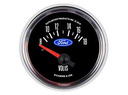 Auto Meter Ford Series 2-1/16-Inch Voltmeter Gauge; 8-18V (Universal; Some Adaptation May Be Required)