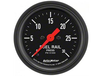 Auto Meter Z-Series 2-1/16-Inch Fuel Rail Pressure Gauge; 0-30K PSI; Digital Stepper Motor (07-10 6.6L Duramax Sierra 2500 HD)
