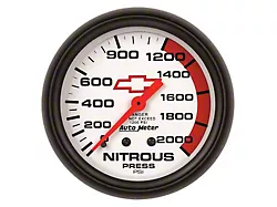 Auto Meter Nitrous Pressure Gauge with Chevy Red Bowtie Logo; Mechanical (Universal; Some Adaptation May Be Required)
