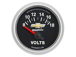 Auto Meter Chevy Gold Bowtie Series 2-1/16-Inch Voltmeter Gauge; 18V (Universal; Some Adaptation May Be Required)