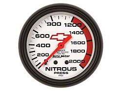 Auto Meter Nitrous Pressure Gauge with Chevy Red Bowtie Logo; Mechanical (Universal; Some Adaptation May Be Required)