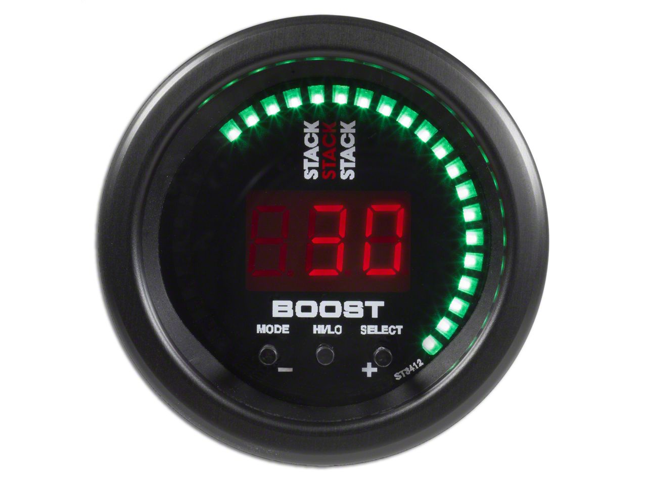 Auto Meter Stack Boost Controller Gauge; Black (Universal; Some Adaptation May Be Required)