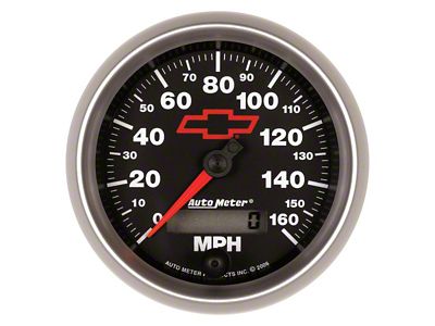 Auto Meter Speedometer Gauge with Chevy Red Bowtie Logo; Electrical (Universal; Some Adaptation May Be Required)